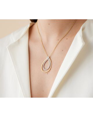 Marco Bicego 18K Yellow Gold Masai Diamond Cushion Cut Solitaire Coil Collar Necklace, 16.5"