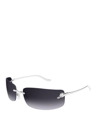 Cartier Panthere Classic Platinum Plated Rectangular Sunglasses, 71mm