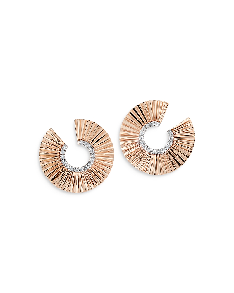 Walters Faith 18k Rose Gold Diamond Clive Spiral Hoop Earrings In Pink
