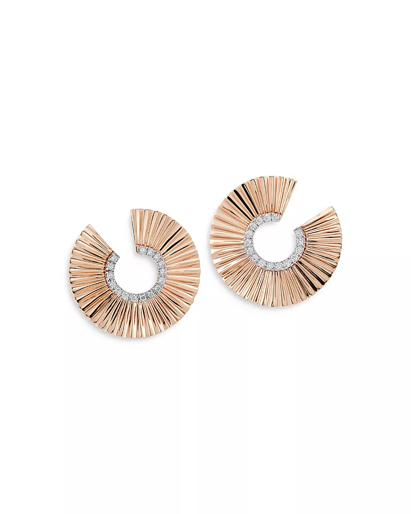 Walters Faith 18K Rose Gold Diamond Clive Spiral Hoop Earrings