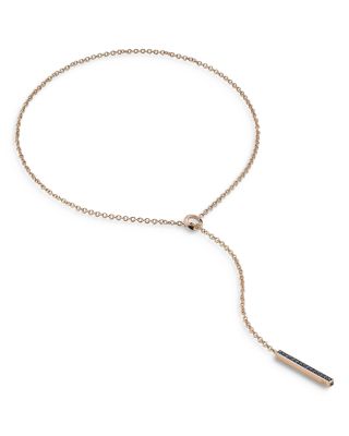 Walters Faith 18K Rose Gold Blue Sapphire Grand Bar Lariat Necklace, 20