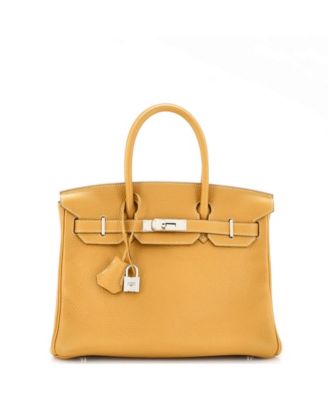 Pre-Owned Hermes Birkin 30 Handbag Brown Clemence with Palladium Hardware