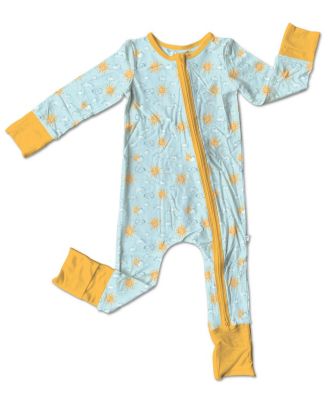 Laree + Co Laree + Co Boys' Mason Blue Bamboo Convertible Footie - Baby