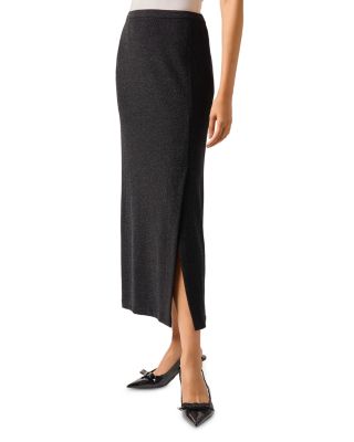 Metallic Knit Maxi Skirt