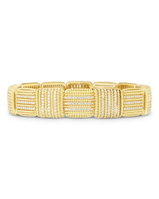 Roberto Coin - 18K Yellow Gold Opera Diamond Square Rope Segment Statement Bracelet