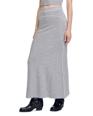 Sandro - Oriane Wool Knit Maxi Skirt