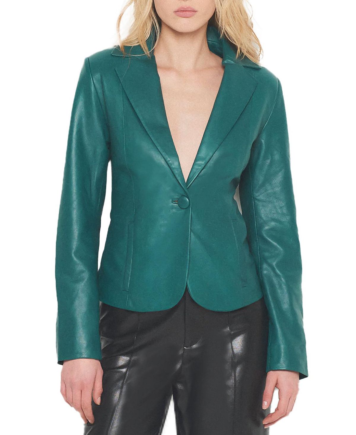 As by Df Telly Upcycled Leather Blazer