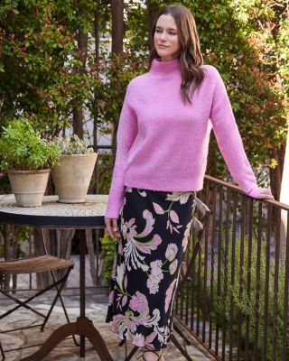 Mock Neck Boucle Sweater