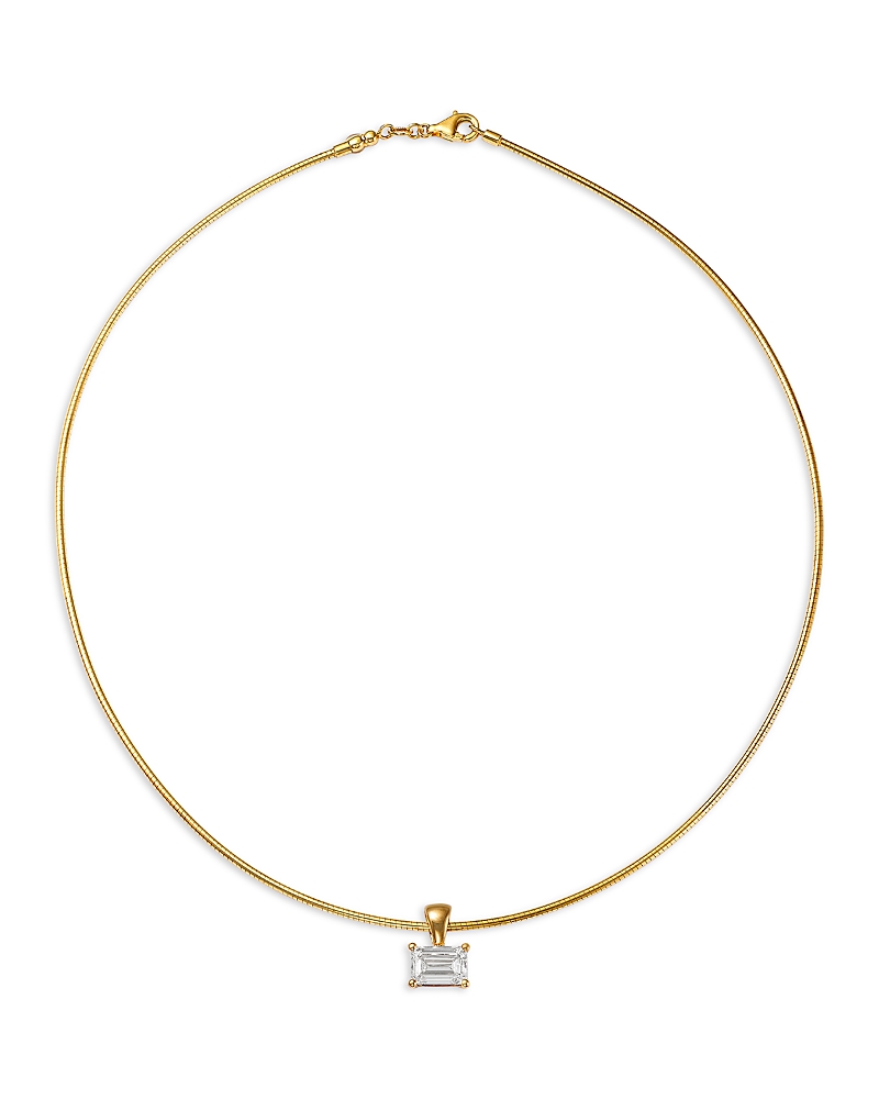 Bloomingdale's Fine Collection Certified Lab Grown Diamond Emerald Cut Omega Chain Pendant Necklace In 18k Yellow Gold, 2.0 Ct. T. In Gold