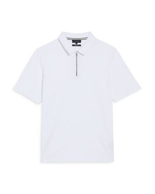 Ansom Textured Quarter Zip Terry Polo Shirt