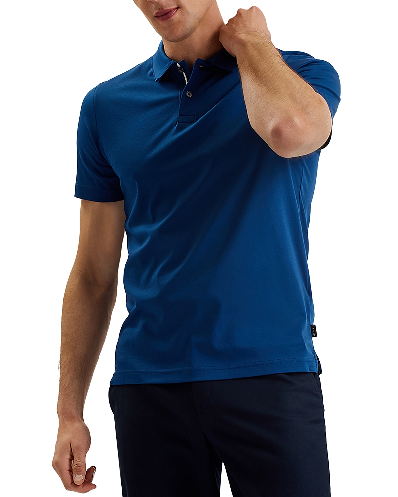 Ted Baker Zeiter Cotton Soft Touch Slim Fit Polo Shirt In Blue