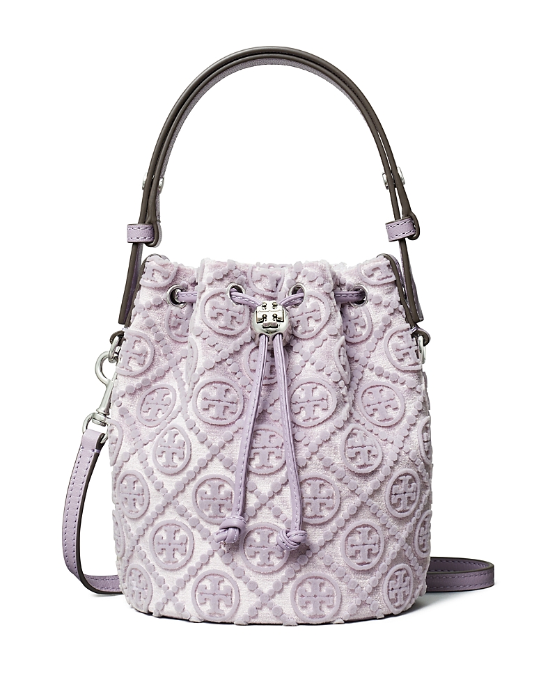 TORY BURCH T MONOGRAM FIL COUPE MINI BUCKET BAG