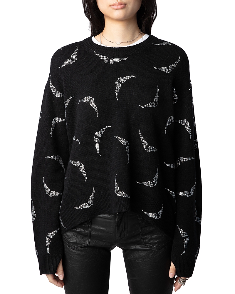 Zadig & Voltaire Markus Strass Wings Jumper In Noir