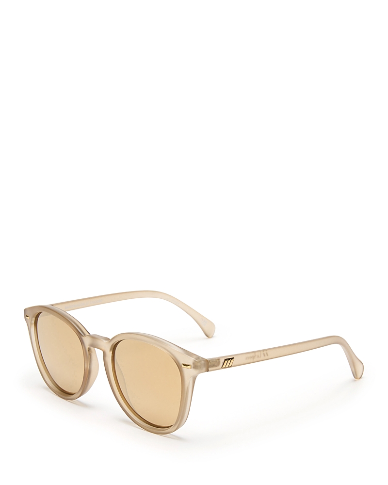 Le Specs Bandwagon Round Sunglasses, 51mm In Matte Stone