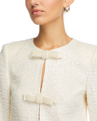 Boucle Bow Embellished Mini Dress