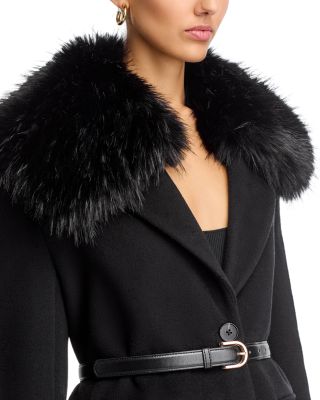 Faux Fur Collar Coat