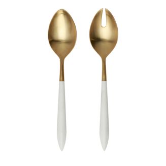 VIETRI Ares Oro and White Salad Serving Set