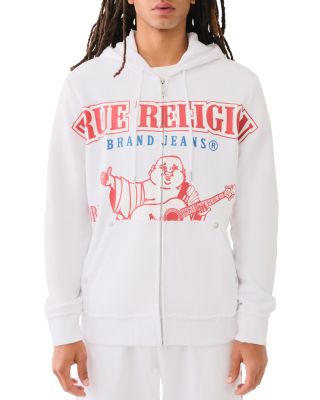 True Religion Raw Overt Cotton Blend Logo Print Regular-Fit Full-Zip Hoodie