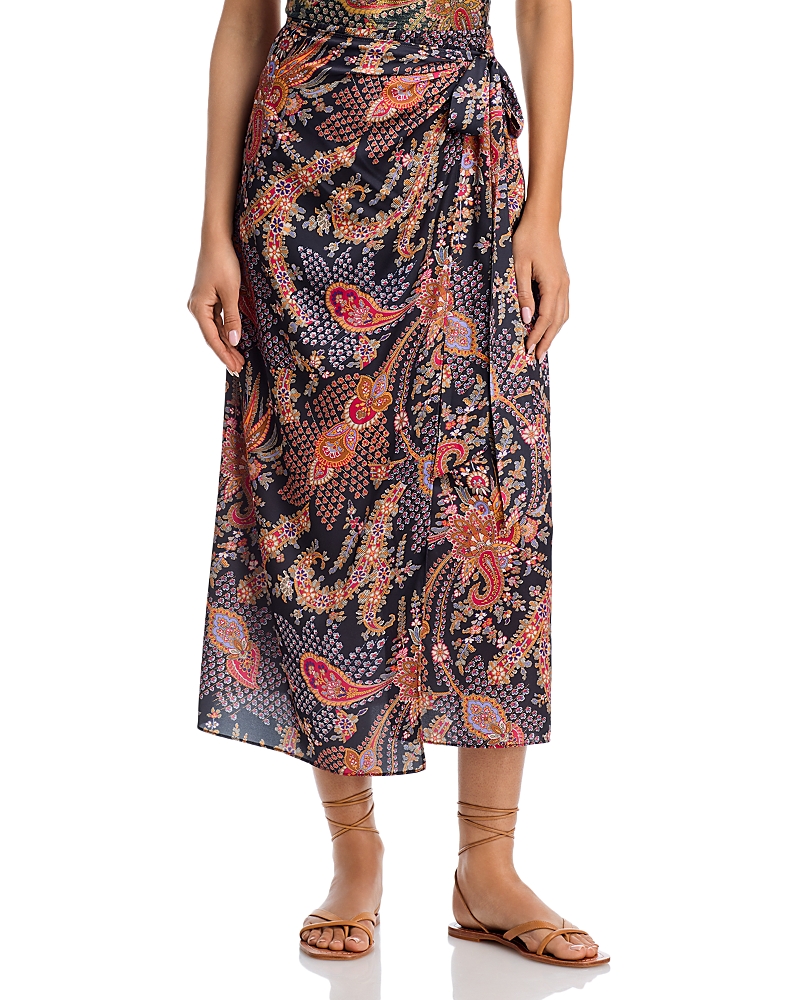 Kobi Halperin Stella Grandeur Printed Sarong Skirt In Black Multi