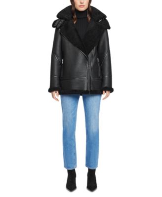 Martina Shearling Moto Coat