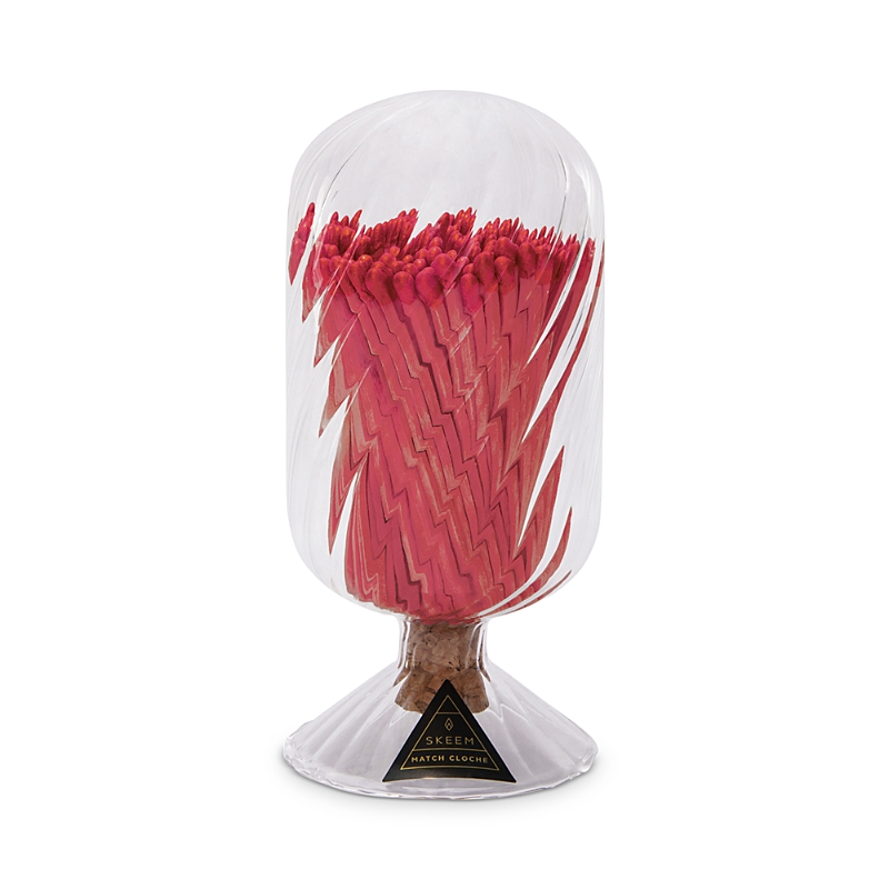 Skeem Design Helix Match Cloche, All-red Matches In Clear / Red