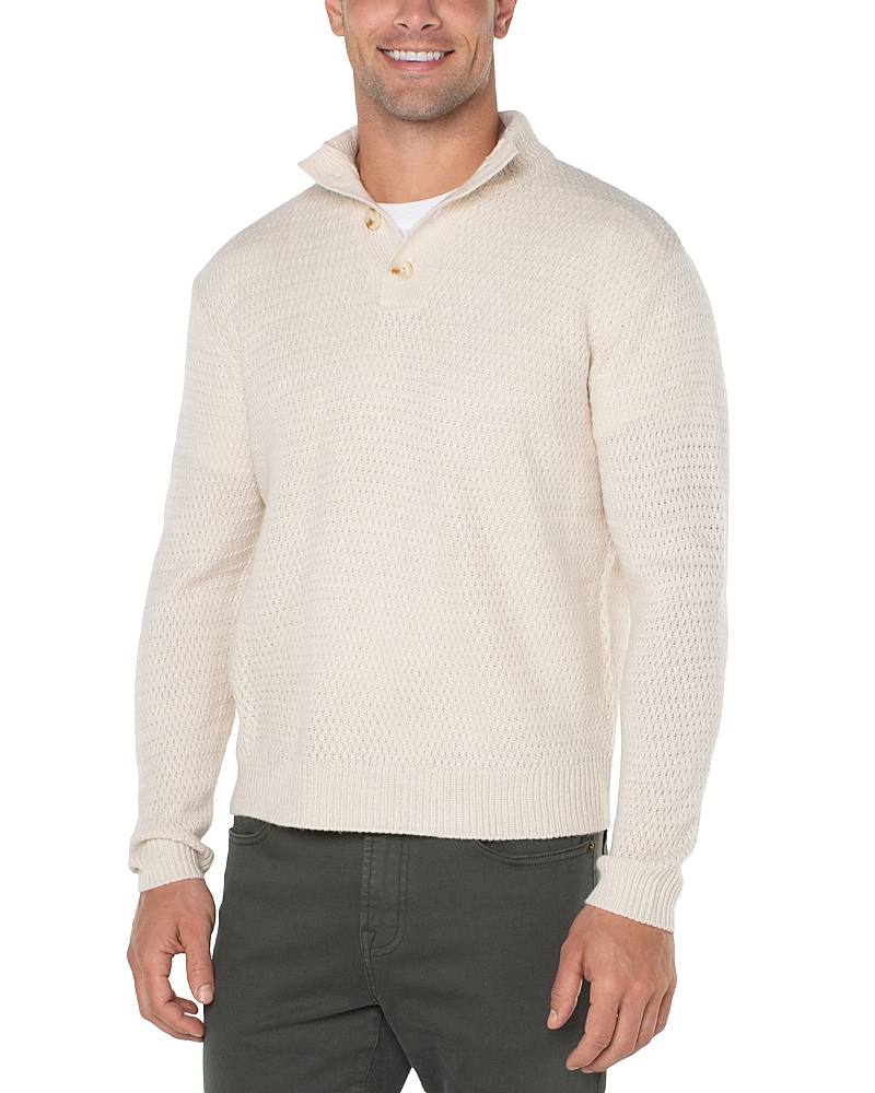 Liverpool Los Angeles Mock Neck Sweater In Cream