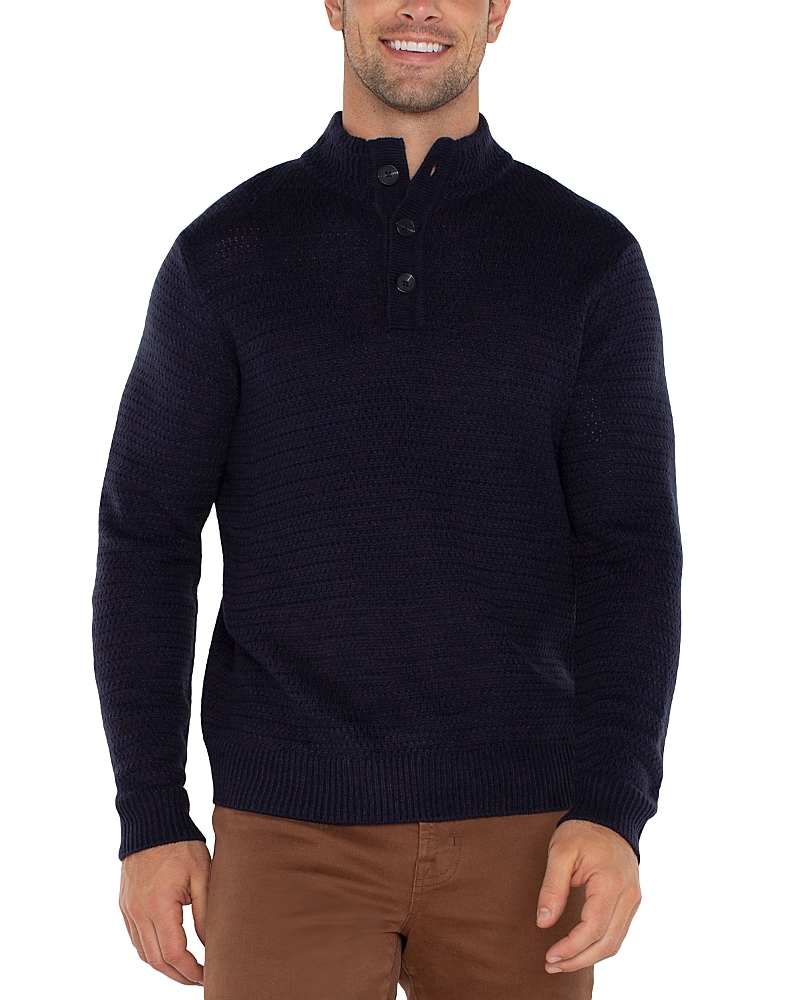 Liverpool Los Angeles Mock Neck Sweater In Navy