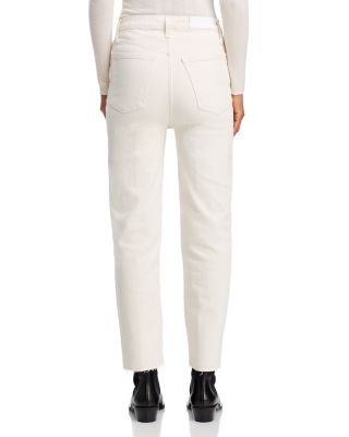 70s Stove Pipe High Rise Straight Ankle Jeans in Vintage White