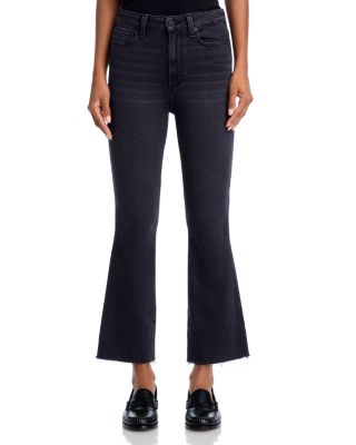 Claudine High Rise Ankle Flare Jeans in Black Lotus