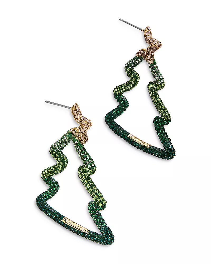 Baublebar Spruce It Up Earrings Christmas Tree Outline Hoop Earrings