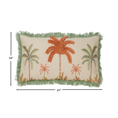 Jungle Tufted &amp; Embroidered Decorative Pillow, 14&amp;quot; x 21&amp;quot;