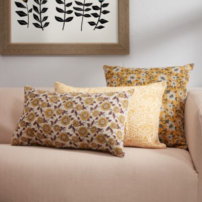 Field of Flowers Linen Decorative Pillow, 14&amp;quot; x 21&amp;quot;