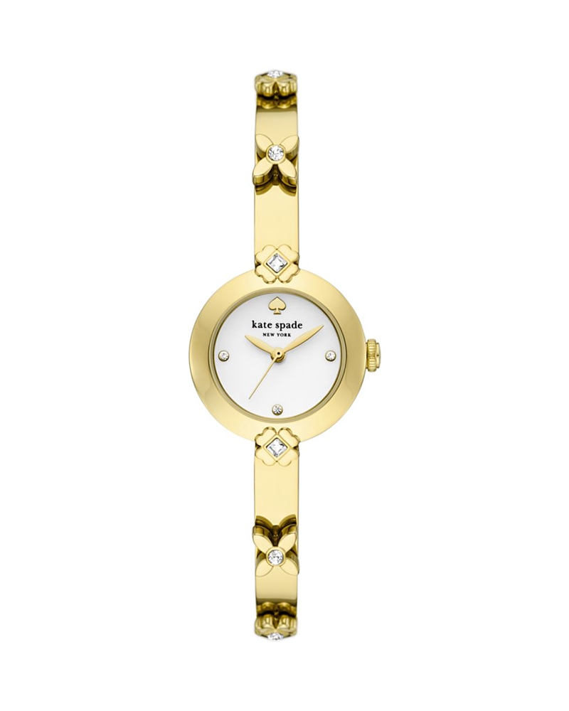Kate Spade Women's Monroe Gold-tone Stainless Steel Bracelet Watch 24mm In White/gold