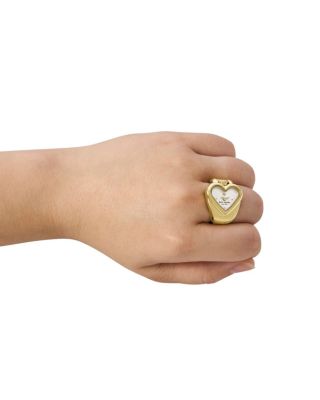 Monroe Gold Tone Stainless Steel Ring Watch, 21mm