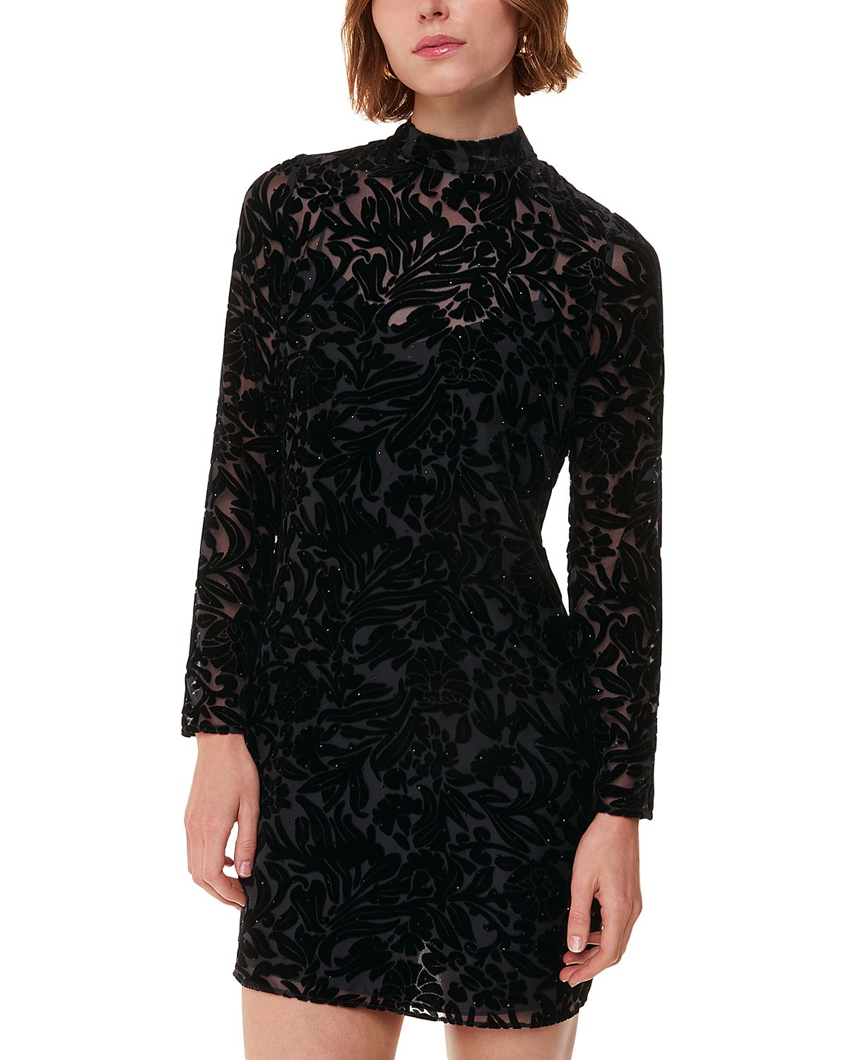 Whistles Embellished Floral Velvet Dress