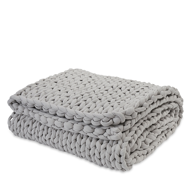 Bearaby Cotton Napper Knitted Weighted Blanket, 20lbs In Moonstone Grey