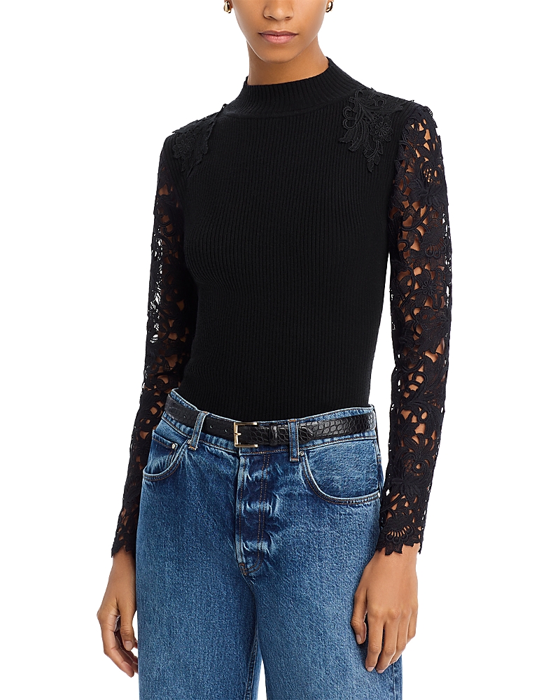 Shop Generation Love Marcelena Lace Sleeve Sweater In Black