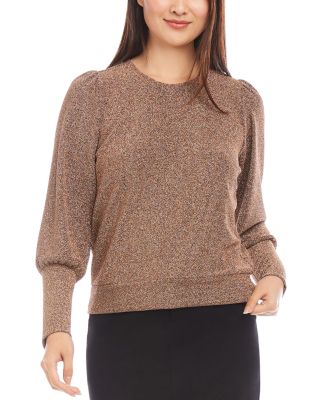 Karen Kane Petite Bishop Sleeve Metallic Top