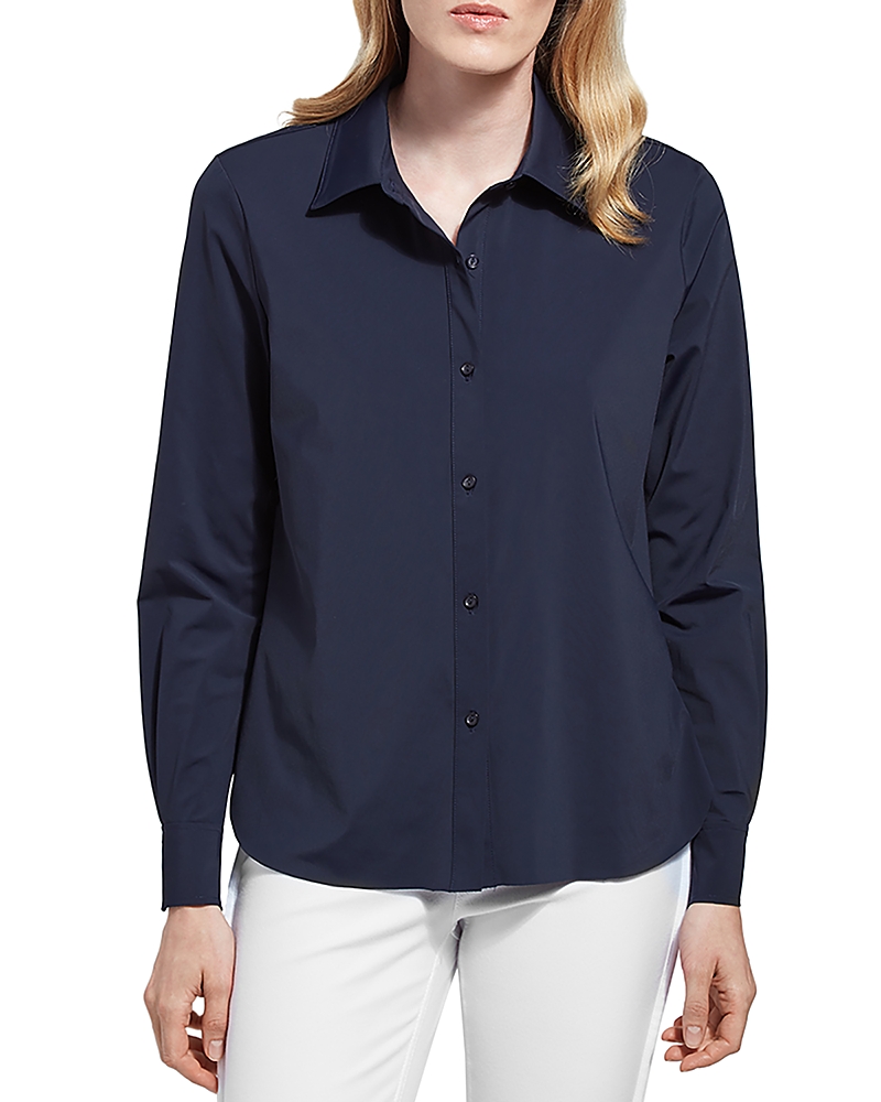 Lyssé Connie Slim Button-up Shirt In True Navy