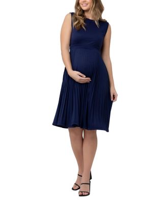 Ripe Maternity - Knife Pleat Dress - Round Neck