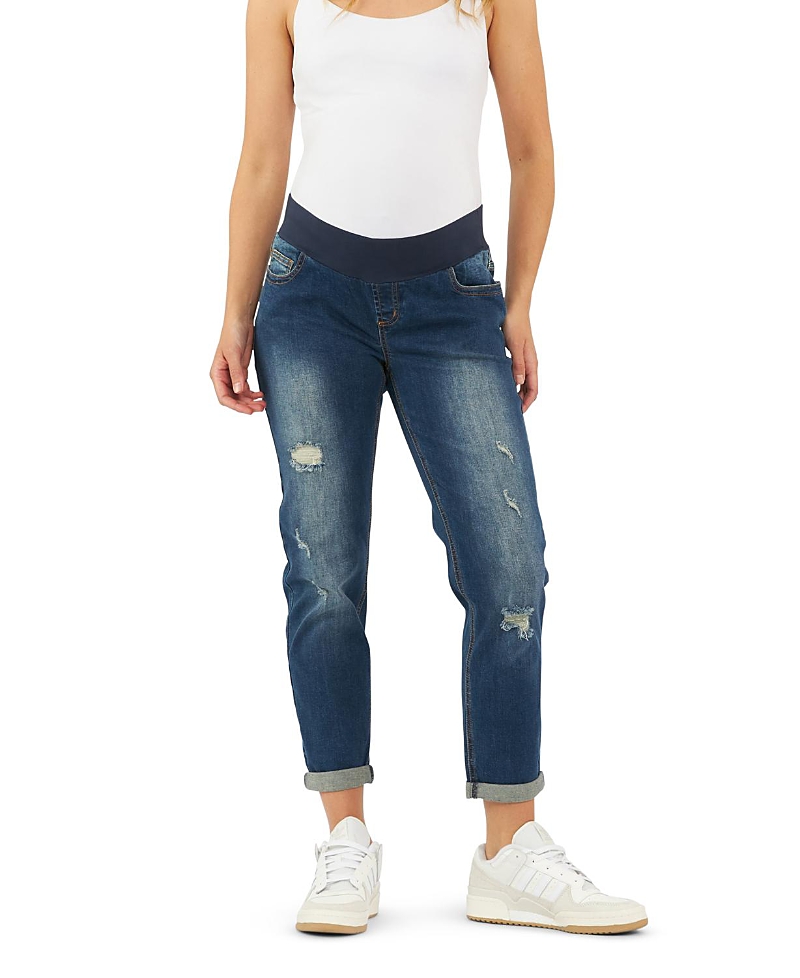 Ripe Maternity Baxter Boyfriend Jean In Indigo Fade