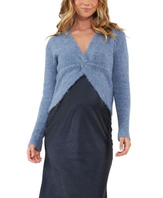 Ripe Maternity - Nala Knot Front Crop Knit Sweater