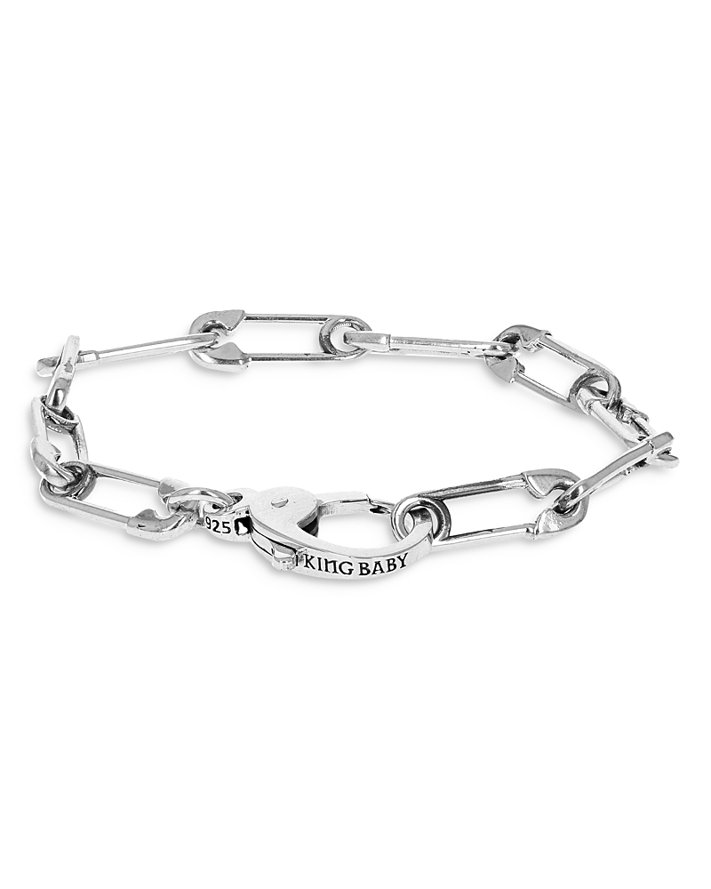 KING BABY STUDIO STERLING SILVER SAFETY PIN BRACELET