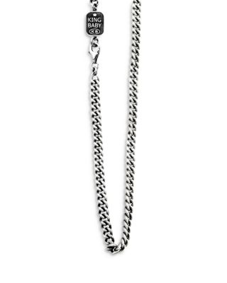 Sterling Silver Men's Curb Link Chain Necklace, 24"