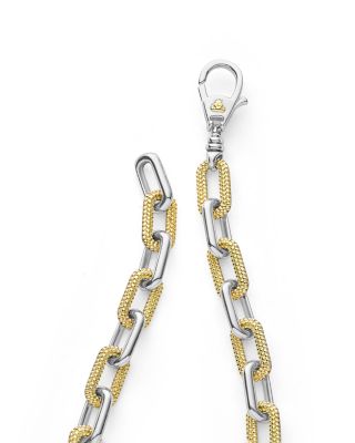 18K Yellow Gold & Silver Caviar Lux-Clip Diamond Link Bracelet - Exclusive