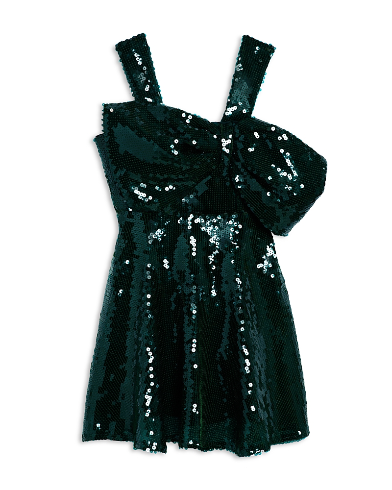 Bardot Junior Girls' Stefania Sequin Bow Dress - Little Kid, Big Kid - Green - Size 7 - Emerald Green Bardot Junior Girls' Stefania Sequin Bow Dress - Little Kid, Big Kid - Green - Size 7 - Emerald Green