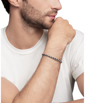 Men's Sterling Silver Wheat Chain Link Bracelet, 6mm