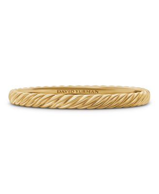 David Yurman - 18K Yellow Gold Sculpted Cable Twist Bangle Bracelet, 6mm