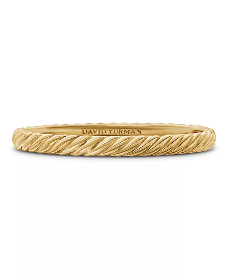 David Yurman 18K Yellow Gold Sculpted Cable Twist Bangle Bracelet, 6mm