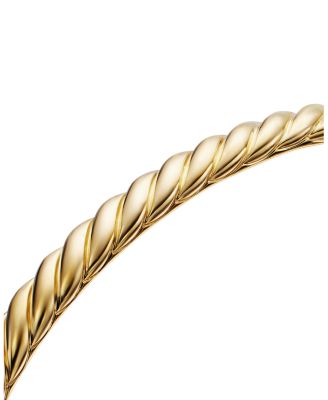 Sculpted Cable Bangle Bracelet in 18K Yellow Gold, 4.6mm
